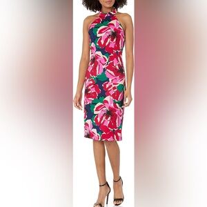 Trina Turk Floral Halter Midi Dress